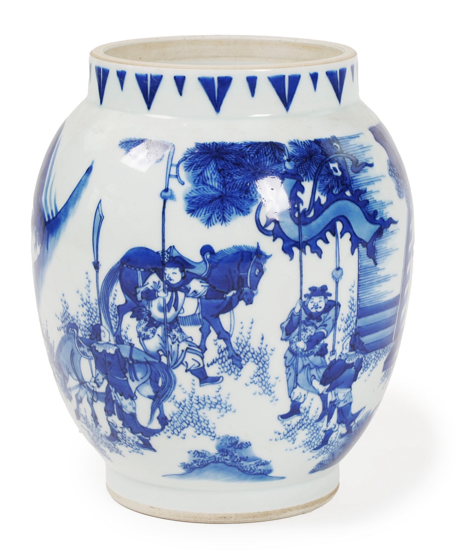 A Chinese blue and white lantern shaped vase, probably Chongzhen period